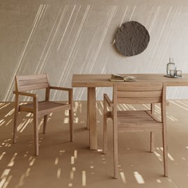 Lot de 2 chaises de jardin en bois de teck recyclé - yogy