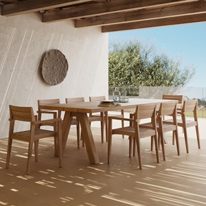 Lot de 2 chaises de jardin en bois de teck recyclé - yogy