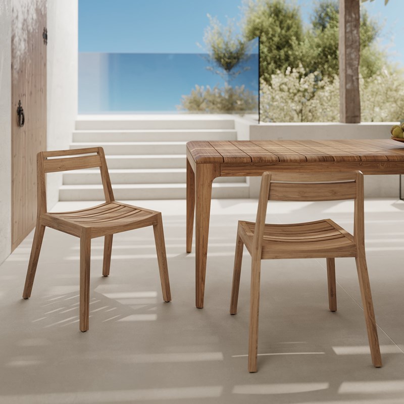 Rendez-vous Déco - Lot de 2 chaises de jardin en bois de teck recyclé - zao