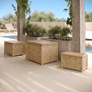 Lot de 3 coffres de jardin en bambou - vadella