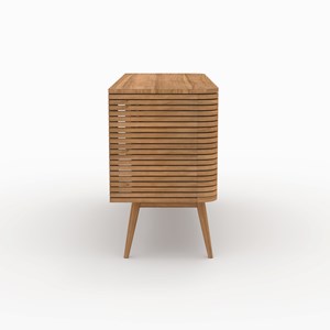 Meuble de salle de bain en bois de teck 140 cm avec une niche - auguste