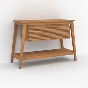 Meuble de salle de bain en bois de teck 120 cm - césar