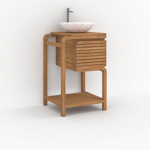 Meuble de salle de bain en bois de teck 50 cm - lucette