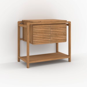 Meuble de salle de bain en bois de teck 90 cm - lucette