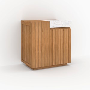 Meuble de salle de bain en bois avec vasque intégrée 80 cm - noa