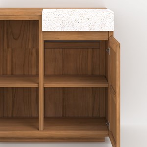 Meuble de salle de bain en bois avec vasque intégrée 80 cm - noa