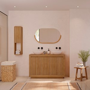 Meuble de salle de bain en bois de teck 120 cm - pernelle
