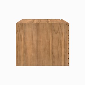 Meuble de salle de bain suspendu en bois de teck 60 cm - raye