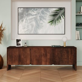 Meuble tv en bois de manguier 3 portes 150 cm - achille