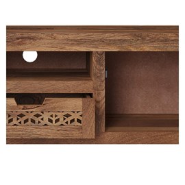 Meuble tv ajouré en bois de manguier 150 cm - jaya
