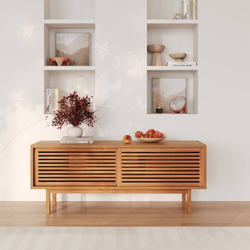 Meuble tv en bois de teck 120 cm - bormes