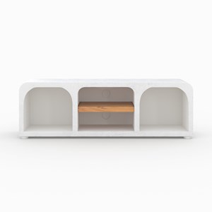 Meuble tv en béton blanc cassé 140 cm - fira