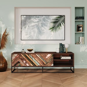 Meuble tv en bois d'acacia et bois recyclé 145 cm - krabi