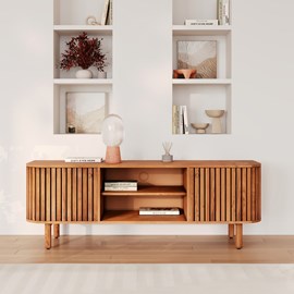 Meuble tv en bois d'acacia 145 cm - paola