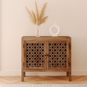 Petit buffet ajouré en bois de manguier - jaya