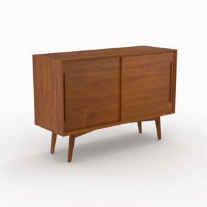 Petit buffet 2 portes coulissantes en teck - waya