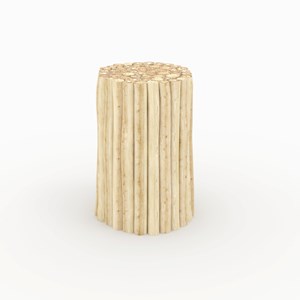 Table d'appoint de jardin ronde  en rondins de teck d30 cm - imani