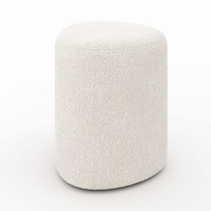 Pouf en tissu bouclé beige - emmy