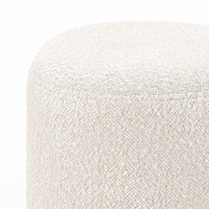 Pouf en tissu bouclé beige - emmy