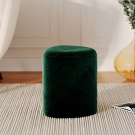 Pouf en velours vert - emmy