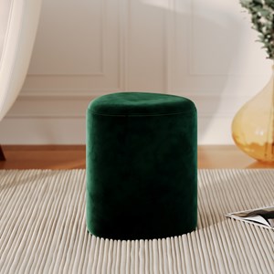 Pouf triangulaire en velours vert - emmy