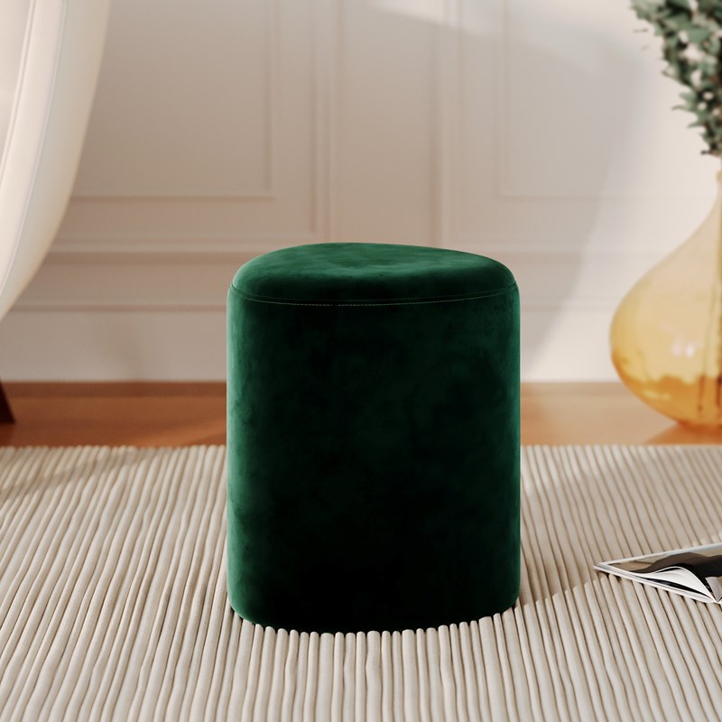 Pouf en velours vert - emmy
