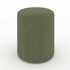 Pouf rond en velours côtelé vert - lily