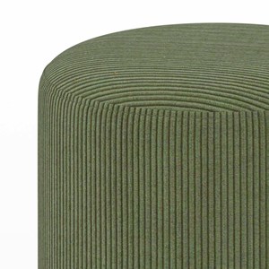 Pouf rond en velours côtelé vert - lily
