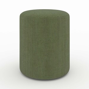 Pouf rond en velours côtelé vert - lily