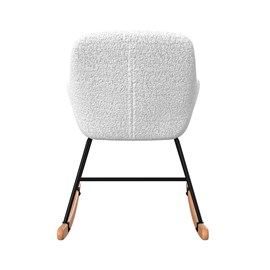 Rocking-chair en tissu bouclé blanc - isola