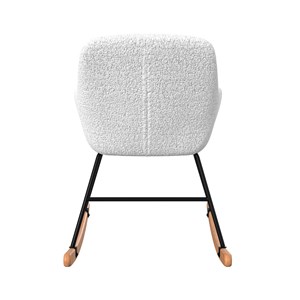 Rocking-chair en tissu bouclé blanc - isola