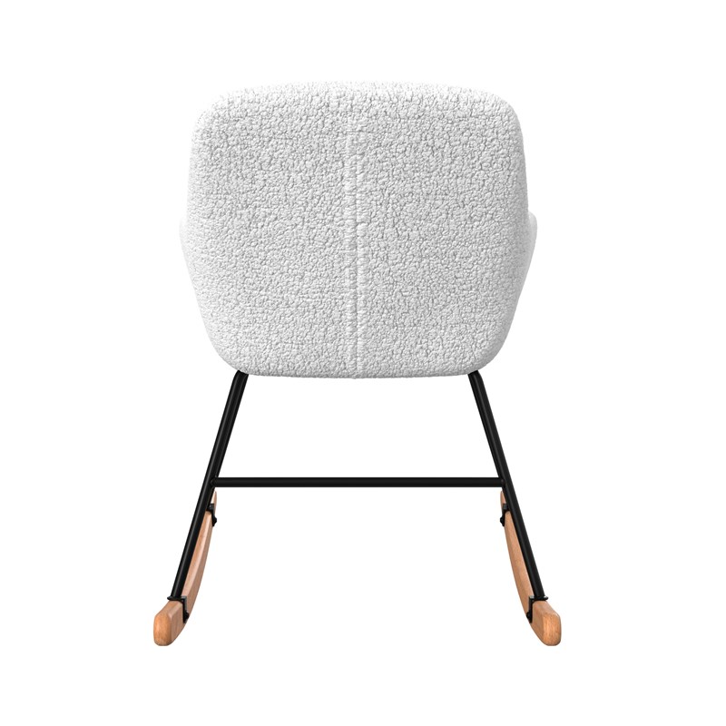 Rocking-chair en tissu bouclé blanc - isola