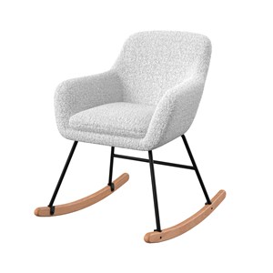 Rocking-chair en tissu bouclé blanc - isola