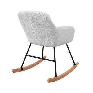 Rocking-chair en tissu bouclé blanc - isola