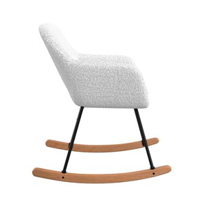 Rocking-chair en tissu bouclé blanc - isola