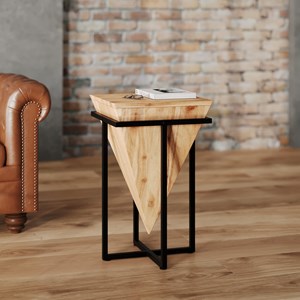 Grande sellette en bois d'acacia et métal - shanghai