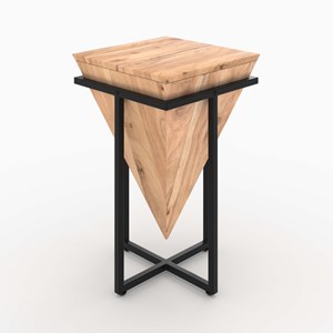 Grande sellette en bois d'acacia et métal - shanghai