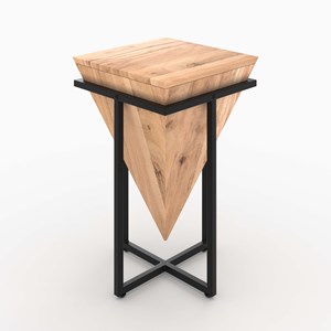 Moyenne sellette en bois d'acacia et métal - shanghai