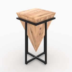 Petite sellette en bois d'acacia et métal - shanghai