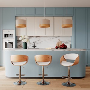 Suspension en bambou naturel, papier et métal d40 cm - baikal