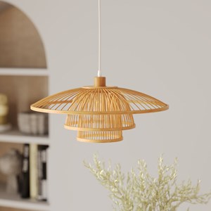 Suspension en bambou naturel et métal d50 cm - mirabel