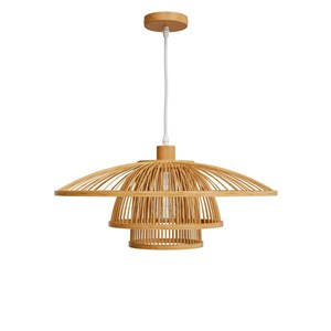 Suspension en bambou naturel et métal d50 cm - mirabel