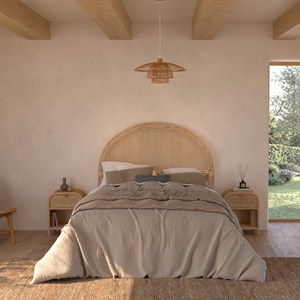 Suspension en bambou naturel et métal d50 cm - mirabel