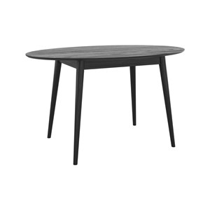 Table ovale 4 personnes en bois noir 130 cm - eddy