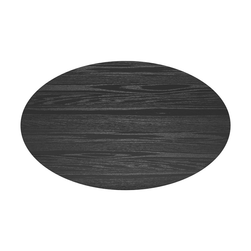 Table ovale 6 personnes en bois noir 150 cm - eddy