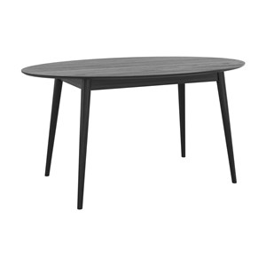 Table ovale 6 personnes en bois noir 150 cm - eddy