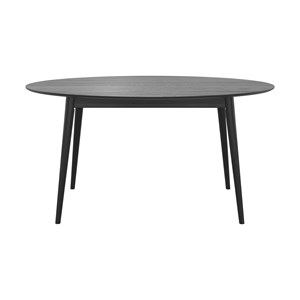 Table ovale 6 personnes en bois noir 150 cm - eddy