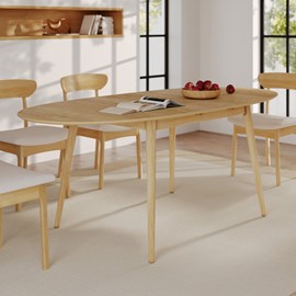 Table ovale 6&nbsp;8 personnes extensible en bois clair 170&nbsp;200 cm - eddy