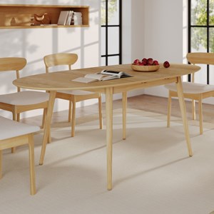 Table ovale 6&nbsp;8 personnes extensible en bois clair 170&nbsp;200 cm - eddy