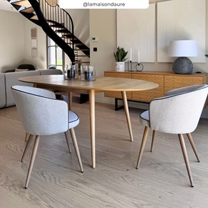 Table ovale 6&nbsp;8 personnes extensible en bois clair 170&nbsp;200 cm - eddy